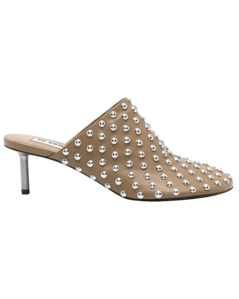 Jil Sander Slipper & Pantoletten Pointed Toe Mule With Metallic Studs braun Braun