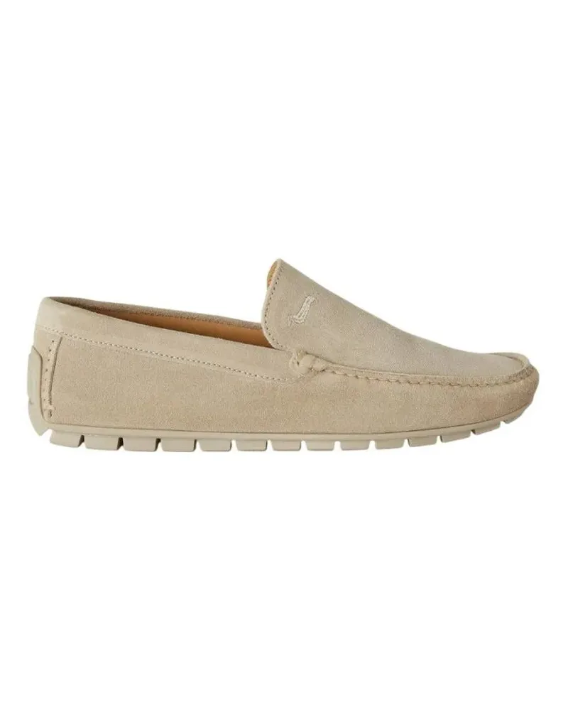 Harmont & Blaine Loafer Beige Suede Moccasins With Flexible Rubber-Studded beige Beige