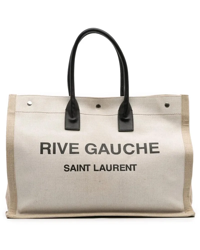 Saint Laurent Shopper Canvas Rive Gauche Tote braun Braun