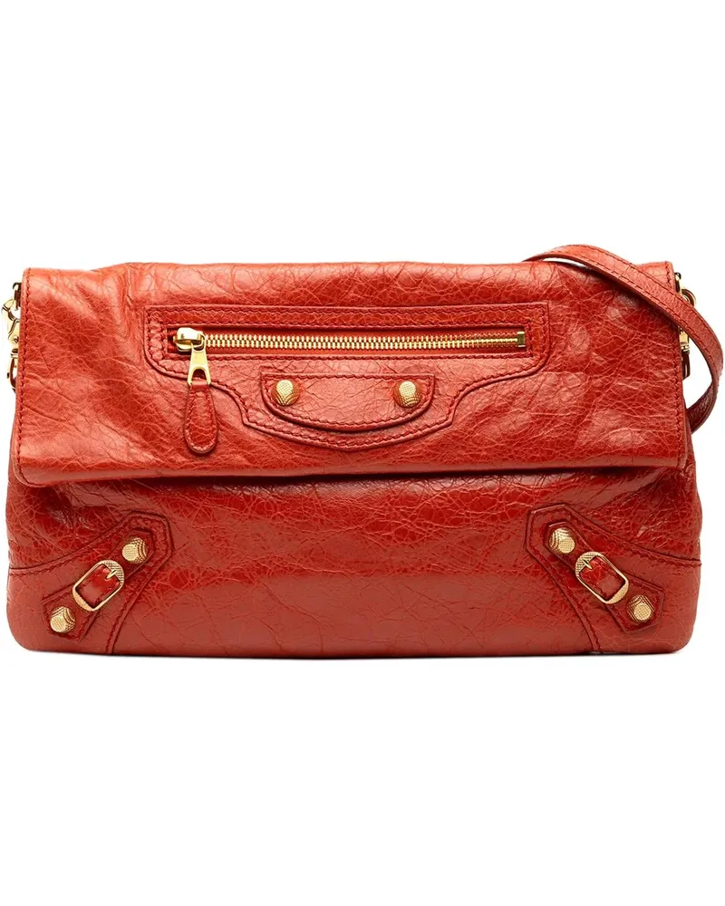 Balenciaga Hobo Bags Lambskin Motocross Giant 12 Envelope Clutch With S rot Rot