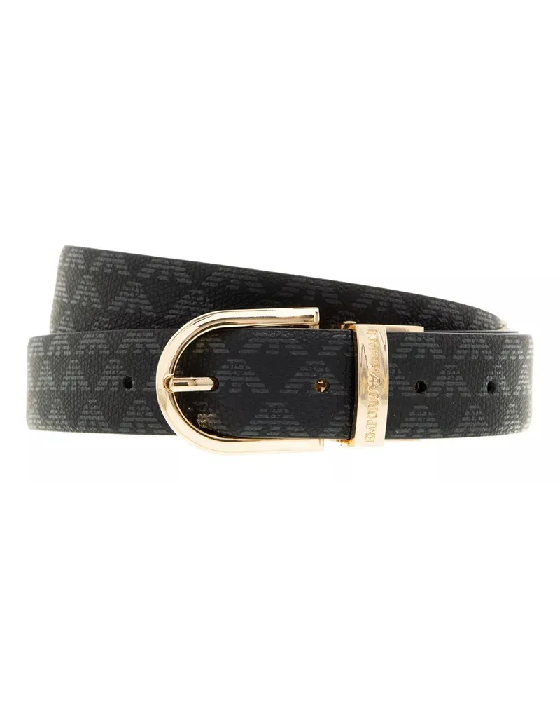 Emporio Armani Gürtel Eagle Belt Similnappa schwarz Schwarz