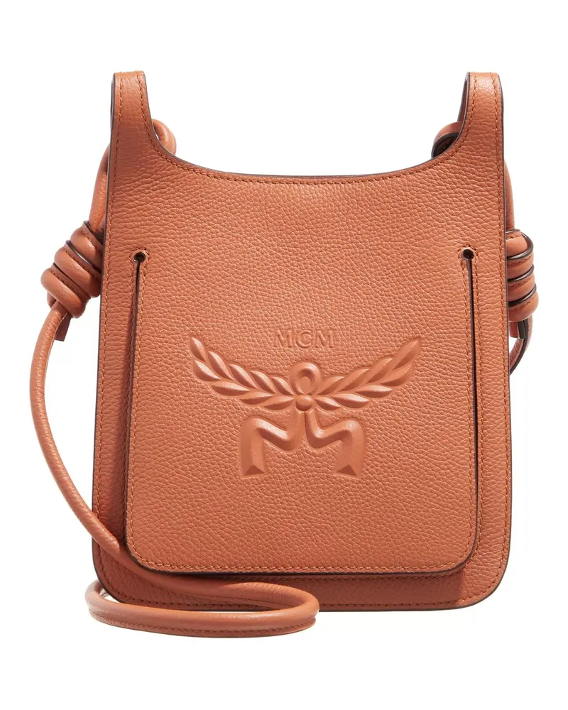 MCM Crossbody Bags Himmel Leather Hobo Mini Cognacbraun