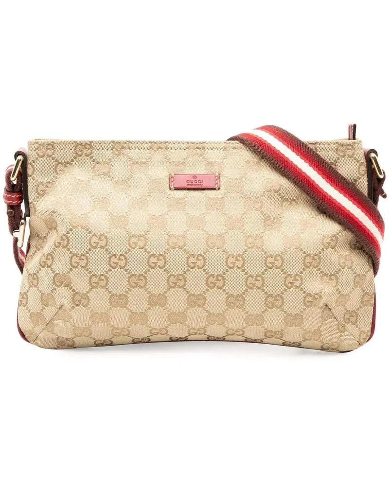 Gucci Hobo Bags GG Canvas Web Crossbody braun Braun