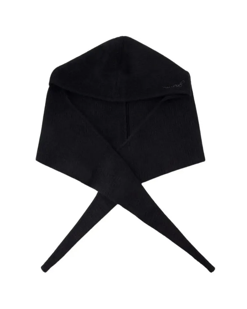 Ganni Caps & Mützen Balaclava - Wool - Black schwarz Schwarz