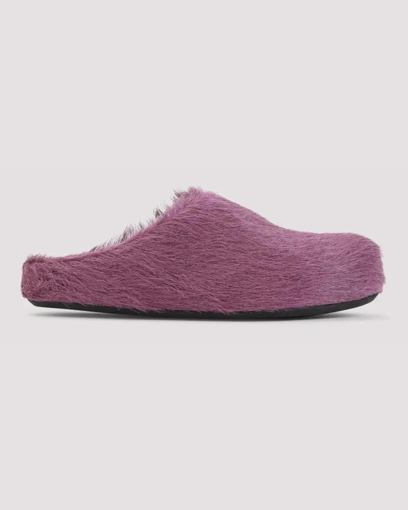 Marni Slipper & Pantoletten Prune Violet Calf Hair Fussbett Mules lila Lila