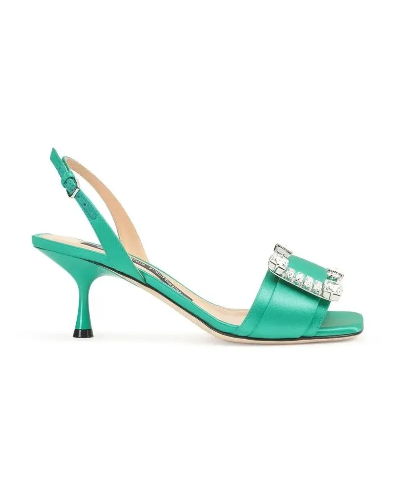 Sergio Rossi Sandalen Sr Twenty 060 Satin Sandals grün Grün