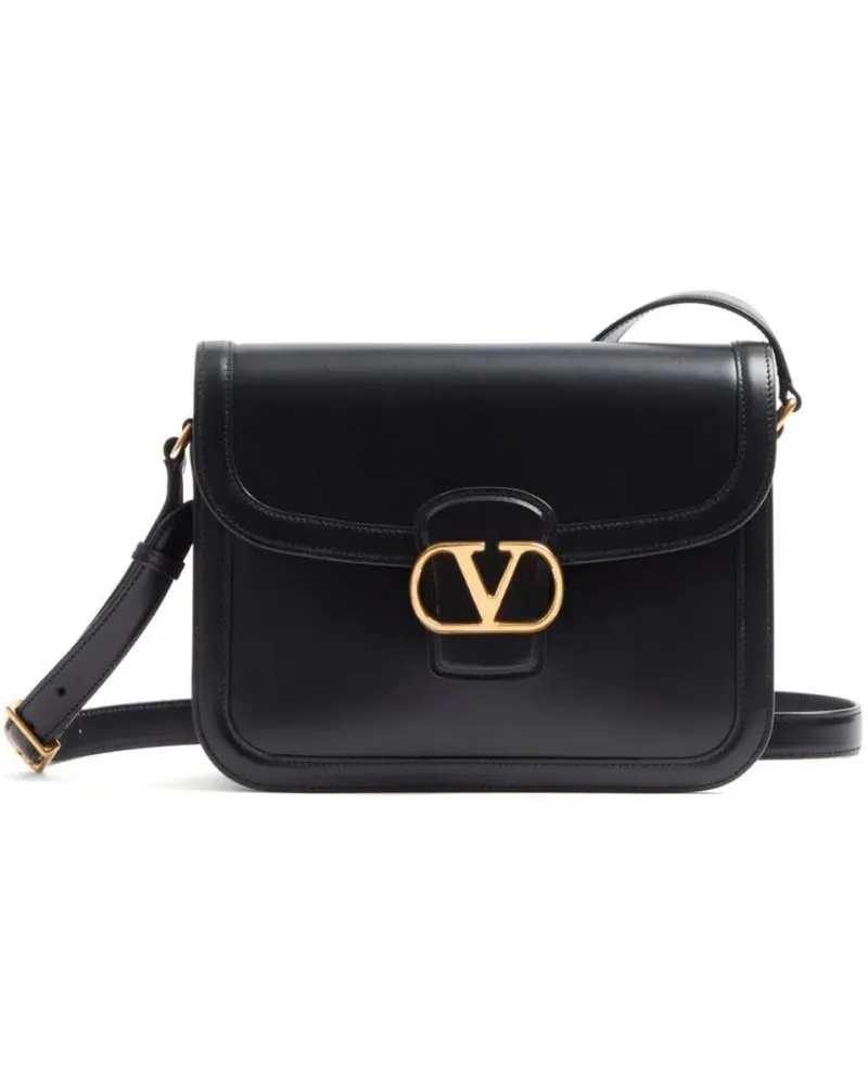 Valentino Garavani Hobo Bags Luxurious Black Leather 9To5 Shoulder Bag With Cha schwarz Schwarz