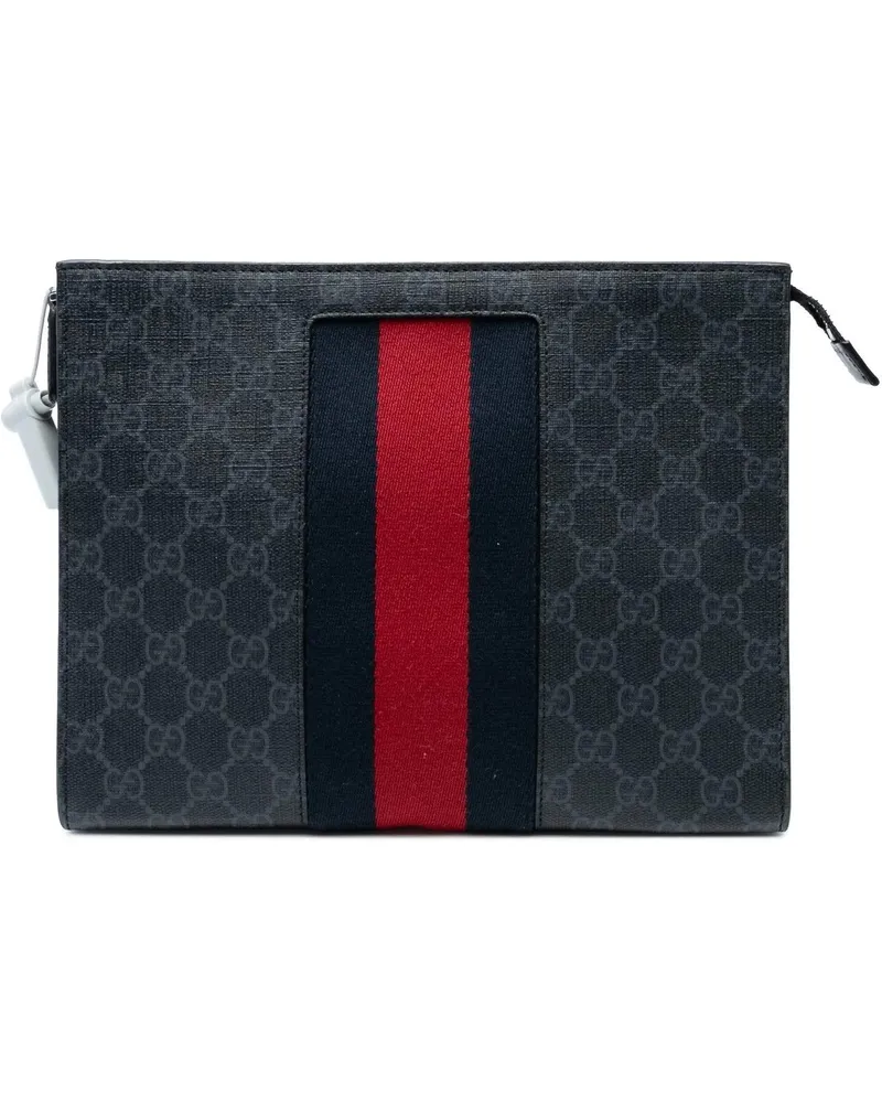 Gucci Clutches GG Supreme Web Clutch schwarz Schwarz