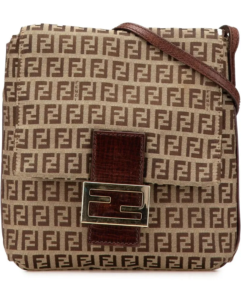 Fendi Hobo Bags 2000-2010 Zucchino Canvas Crossbody braun Braun