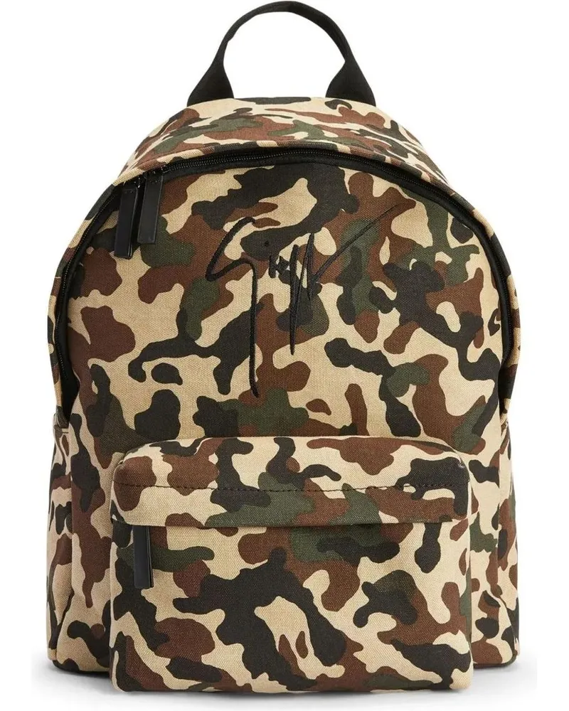 Giuseppe Zanotti Businesstaschen & Reisegepäck Bud Camouflage Logo Backpack bunt Bunt