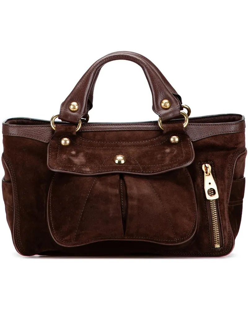 Celine Crossbody Bags Suede Boogie Handbag braun Braun