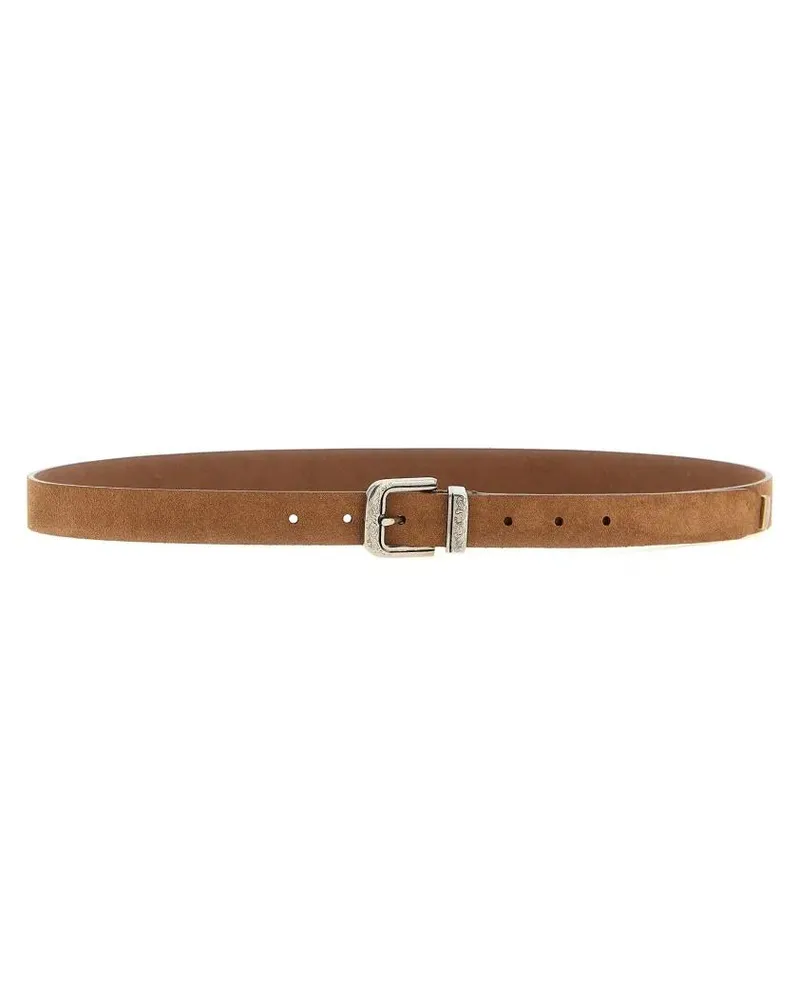 Brunello Cucinelli Gürtel Refined Brown Suede Belt braun Braun