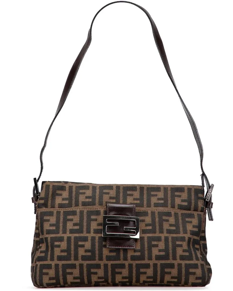 Fendi Hobo Bags Zucca Canvas Shoulder Bag braun Braun