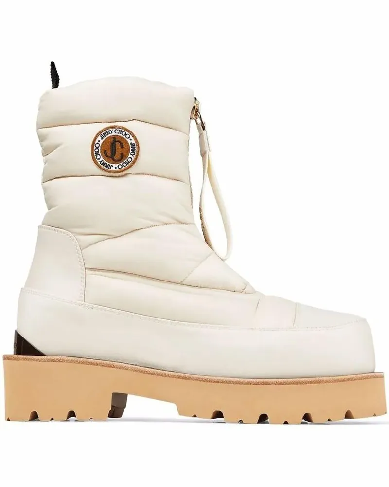Jimmy Choo Stiefel Padded Ankle Boots With Distinguished Logo beige Beige