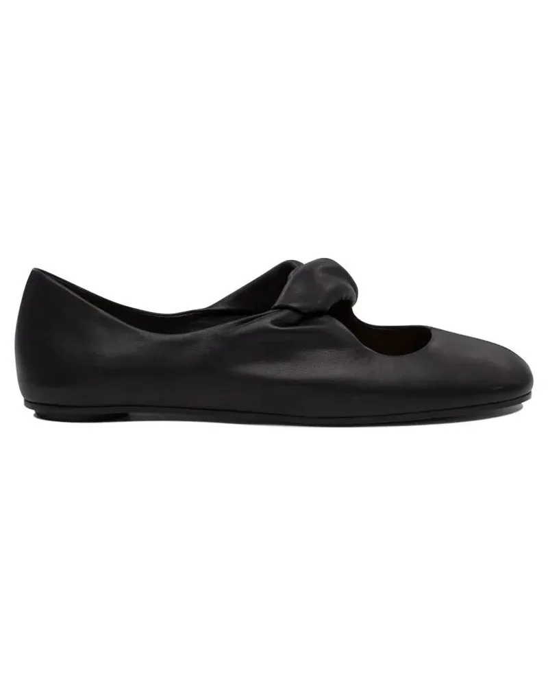 Alexander McQueen Twisted Detail Ballet Flats schwarz Schwarz