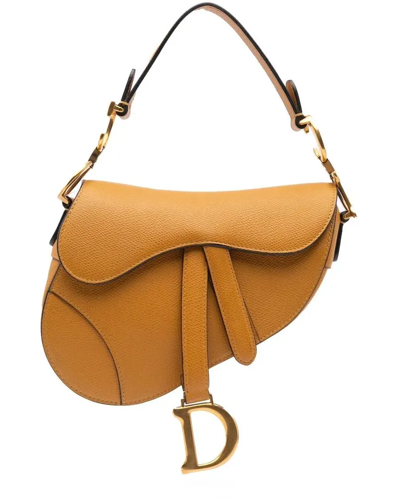 Dior Hobo Bags 2019 Mini Grained Calfskin Saddle braun Braun