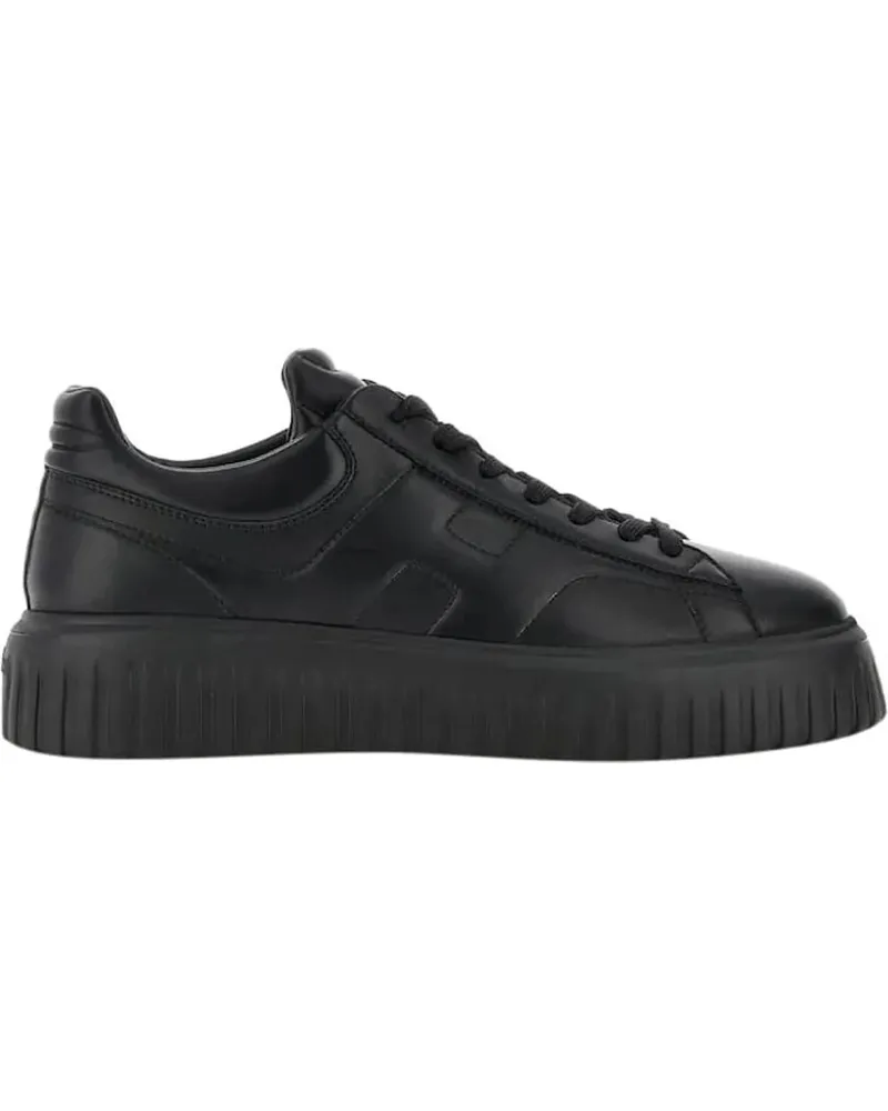 Hogan Low-Top Sneaker Monochromatic Low-Top Sneakers With Ridged Rubber schwarz Schwarz