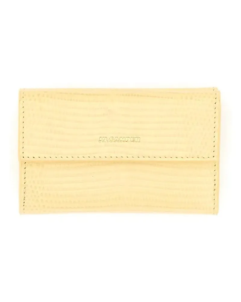 Jil Sander Portemonnaie "Baby" Textured Leather Wallet gelb Gelb