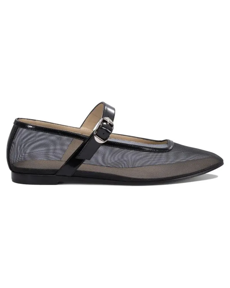 Le Monde Béryl Pointed Toe Ballerinas With Semi-Transparent Mesh schwarz Schwarz