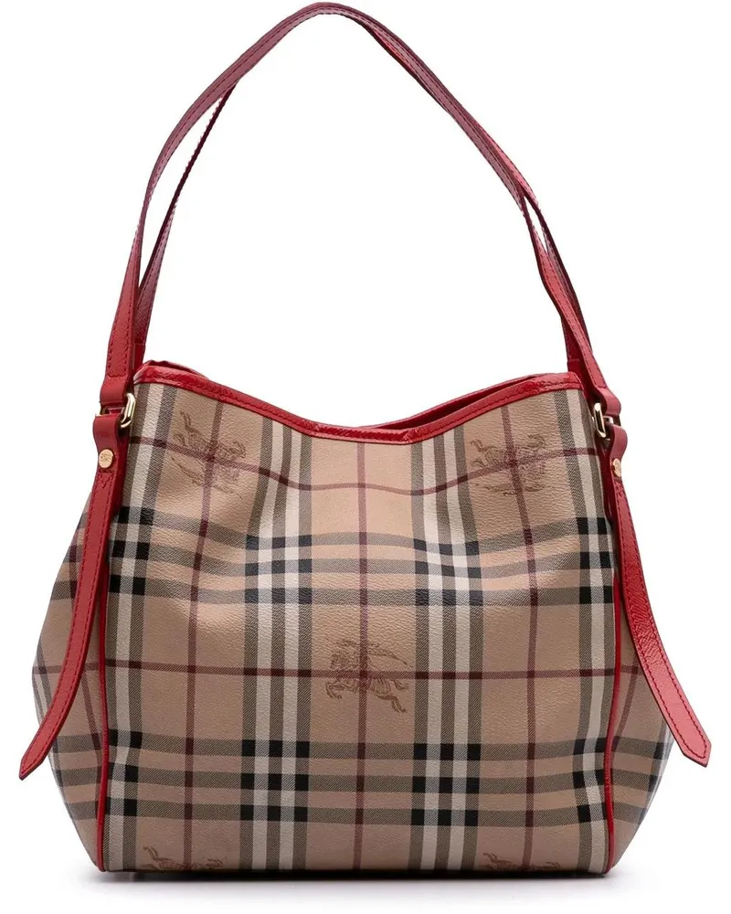 Burberry Shopper Small Haymarket Check Coated Canvas Canterbury Tot braun Braun