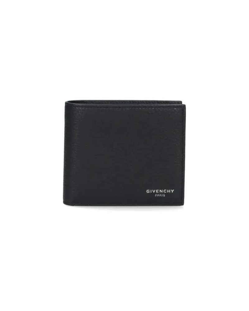 Givenchy Portemonnaies Textured Leather Wallet With Coin Pocket schwarz Schwarz