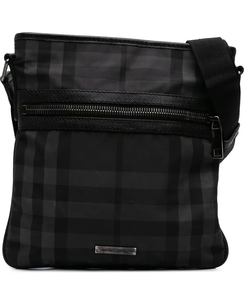 Burberry Hobo Bags Smoke Check Canvas Crossbody grau Grau