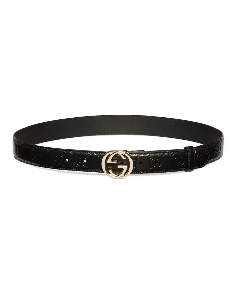 Gucci Gürtel Interlocking G Buckle Belt schwarz Schwarz