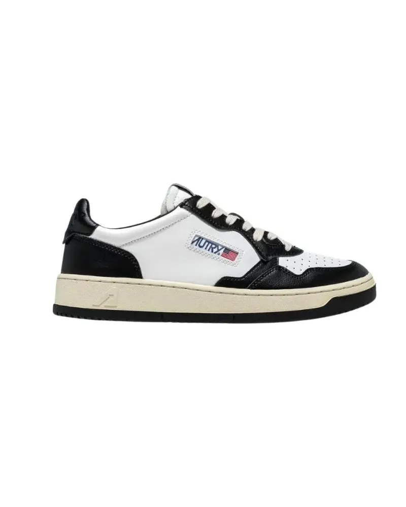 AUTRY Low-Top Sneaker Medalist Low Bicolor Sneakers In White, Black Leat weiß Weiß