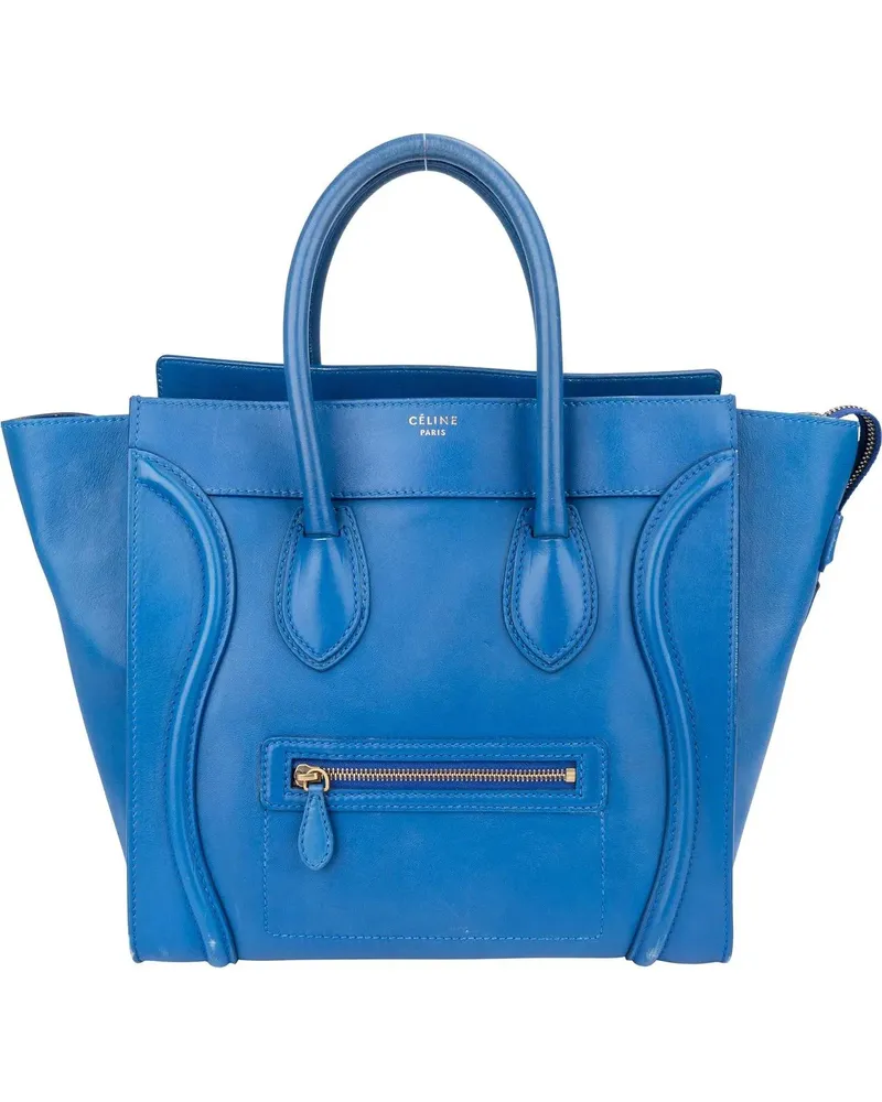 Celine Crossbody Bags  Blue Leather Luggage Handbag blau Blau