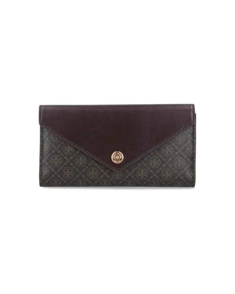 Tory Burch Portemonnaie "T Monogram" Bifold Wallet – Brown braun Braun