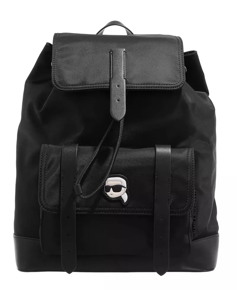 Karl Lagerfeld Rucksack K/Ikonik 2.0 Nylon Flap Bp Schwarz