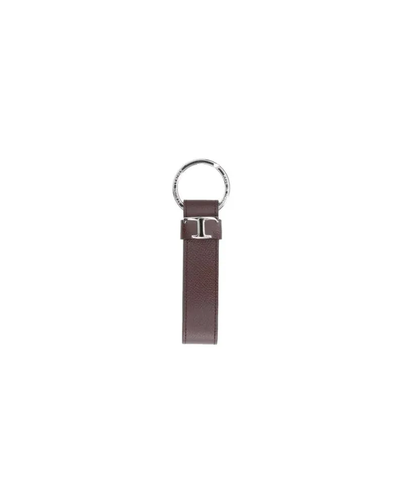 TOD'S Schlüssel- & Taschenanhänger Brown Leather Keychain With Snake Print brown Braun