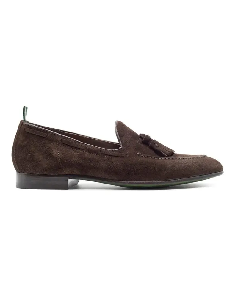 Green George Loafer Brown Unlined Suede Moccasin With Tassels braun Braun