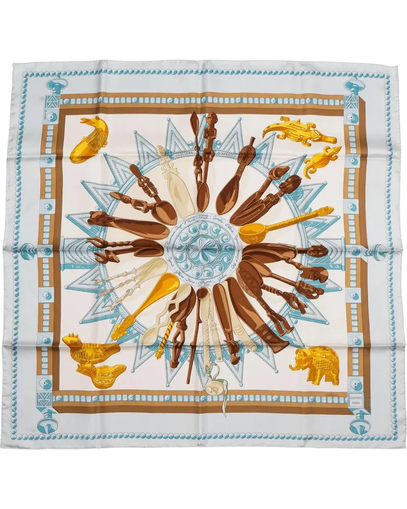Hermès Tücher & Schals Hermes Classic Cuillers D`afrieque Silk Carre 90 S blau Blau