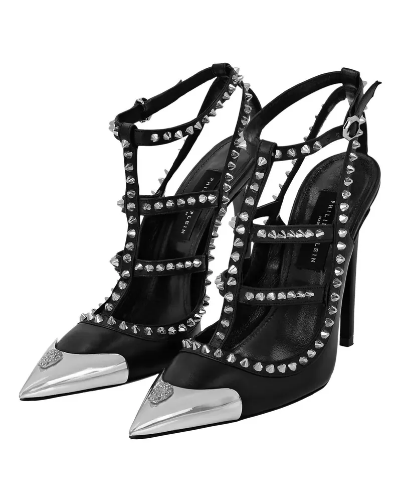 Philipp Plein Sandaletten mit Absatz Sandaletten Skull Mit Nietenverzierungen schwarz Schwarz