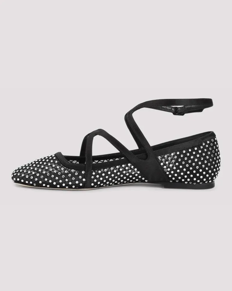 Jimmy Choo Black Mesh Ballerinas schwarz Schwarz