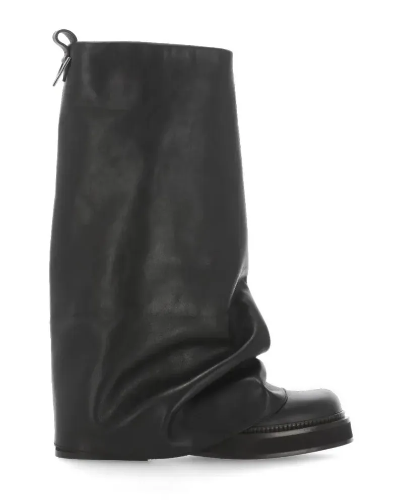 ATTICO Stiefel Black Smooth Leather Combat Robin Boots schwarz Schwarz