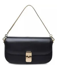 A.P.C. Shopper Grace' Black Leather Bag Schwarz