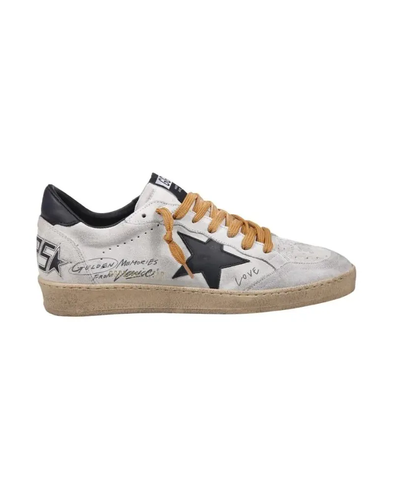 Golden Goose Low-Top Sneaker Ballstar Suede Upper Toe Tongue And Spur Leather S weiß Weiß