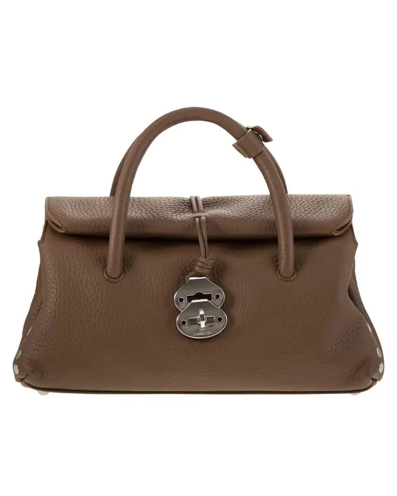 Zanellato Hobo Bags Dotta - Grained Leather Bag S grau Grau