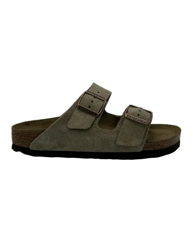 Birkenstock Sandalen Arizona Suede Slide – Taupe grau Grau