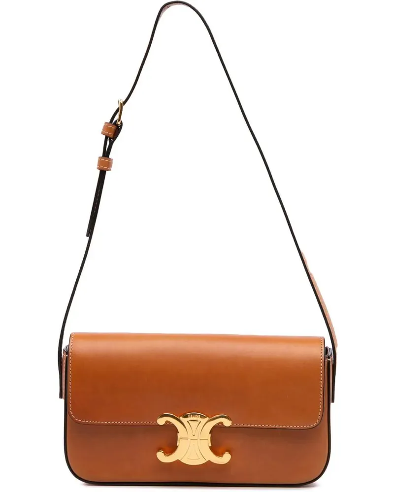 Celine Hobo Bags Shiny Calfskin Claude Shoulder Bag braun Braun