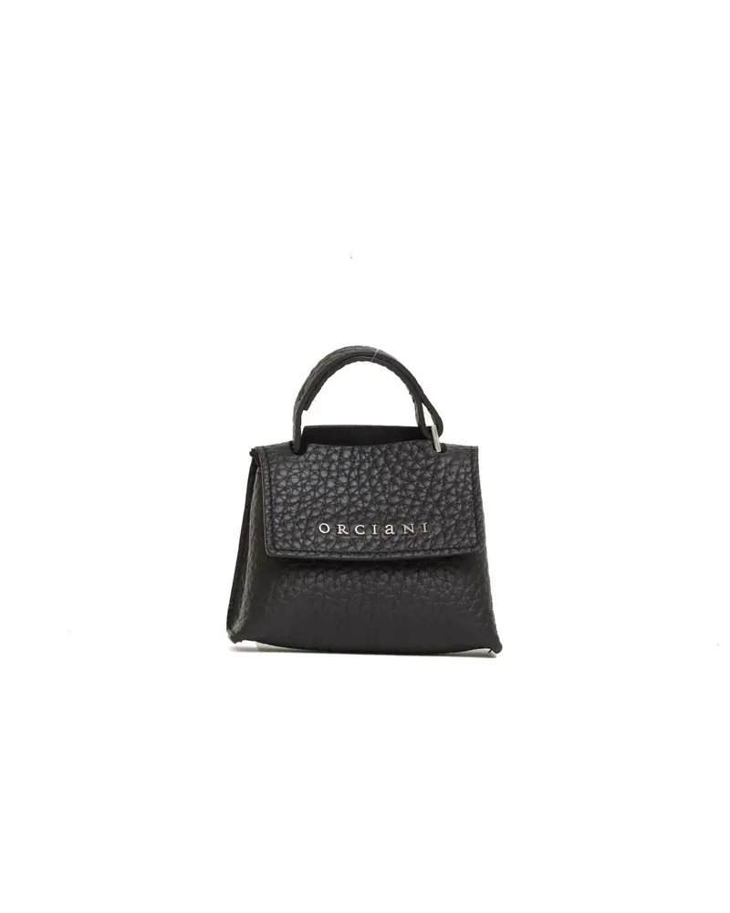 Orciani Hobo Bags Textured Soft Nero Leather Charms Handbag grau Grau