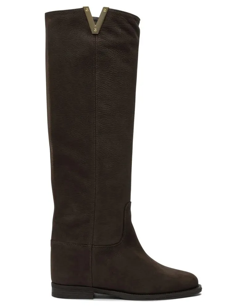 Via Roma 15 Stiefel Brown Leather Ankle Boots With Minimalist Design braun Braun