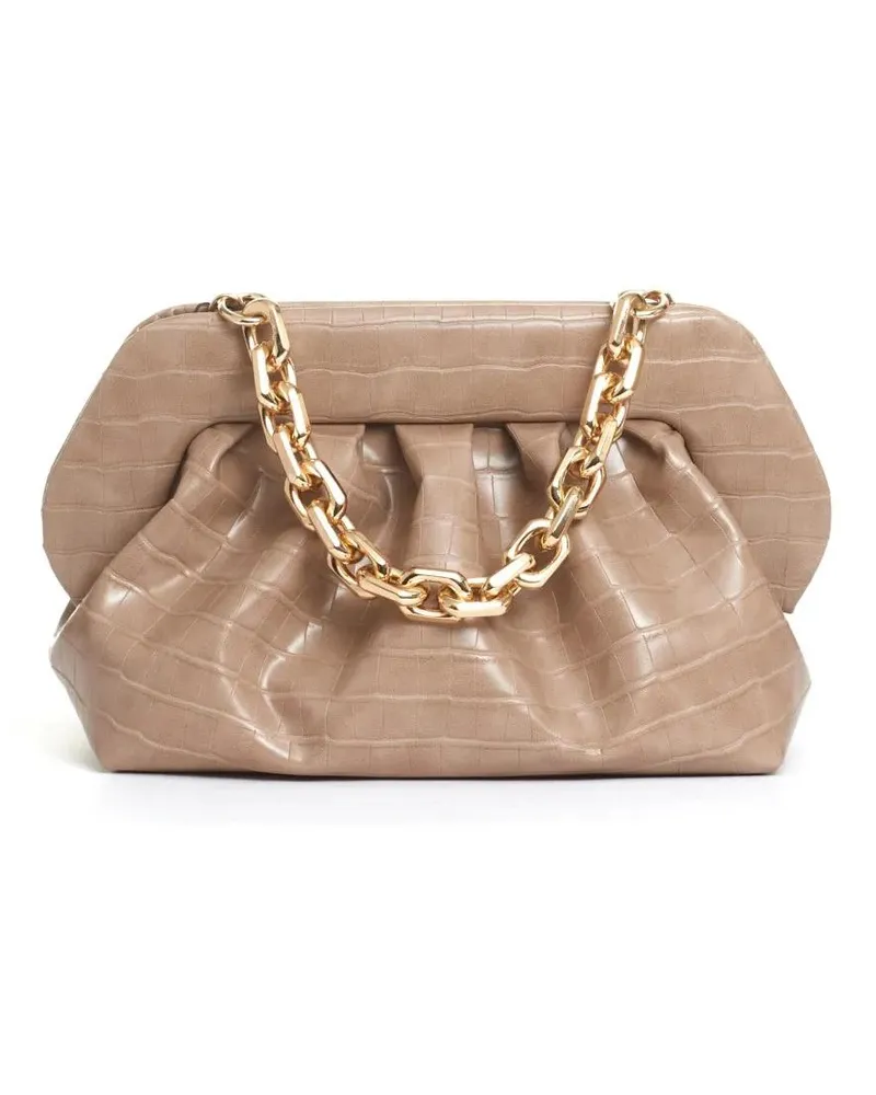 THEMOIRÈ Clutches Beige Crocodile Print Clutch braun Braun