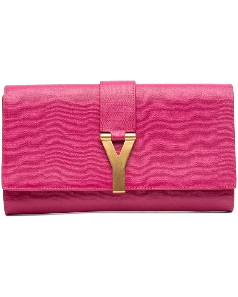 Saint Laurent Clutches Leather Chyc Ligne Clutch rosa Gold