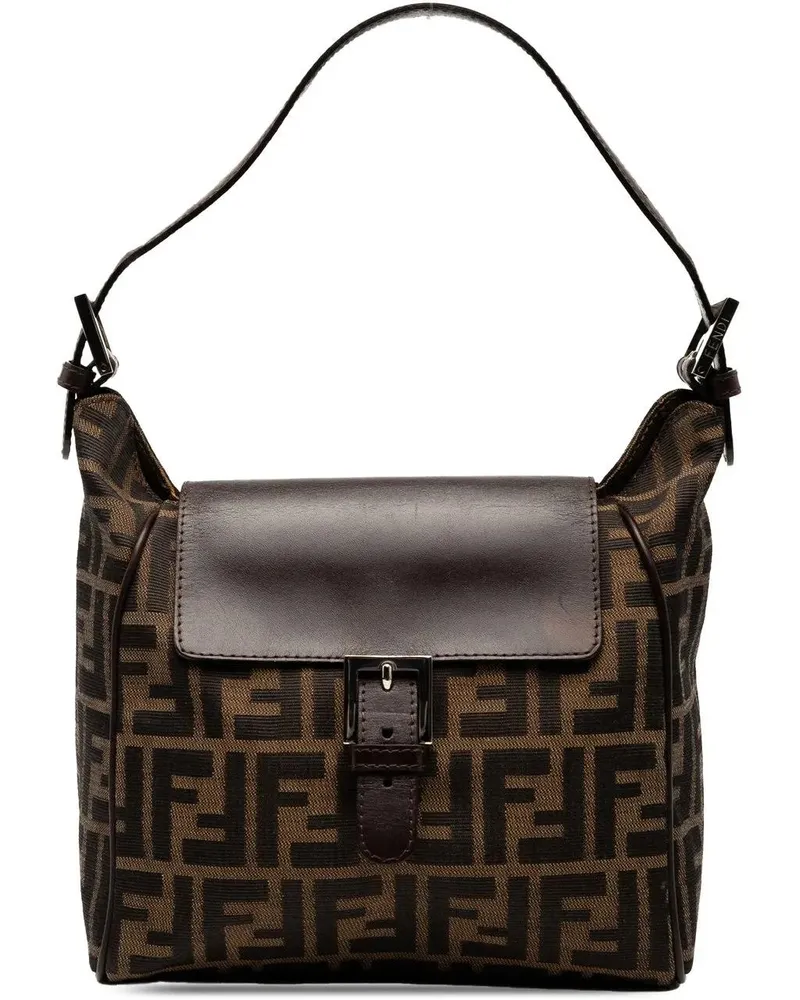 Fendi Hobo Bags Zucca Canvas Shoulder Bag braun Braun