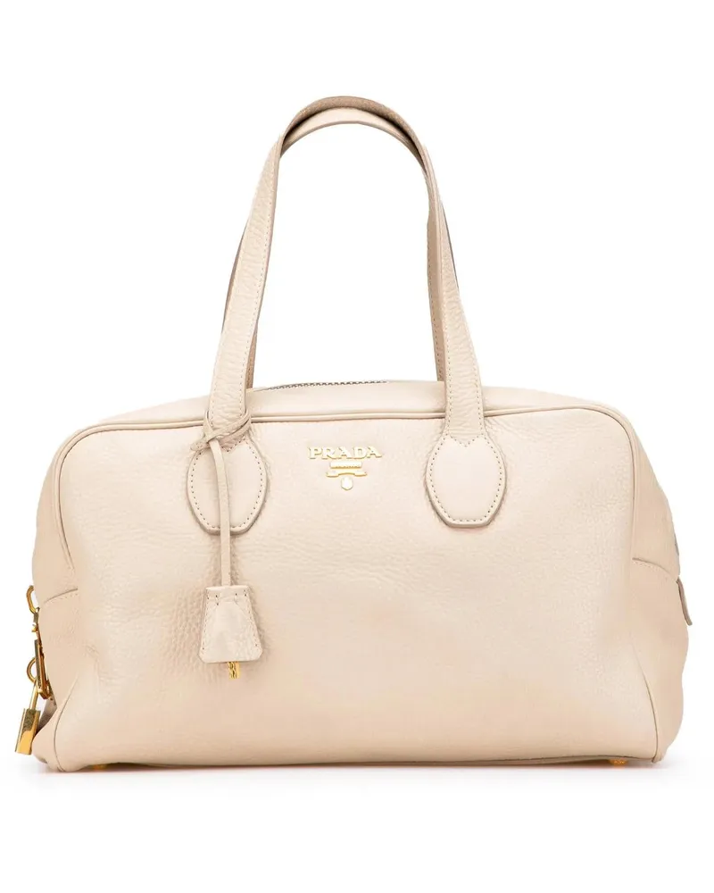 Prada Hobo Bags Vitello Daino Shoulder Bag weiß Weiß