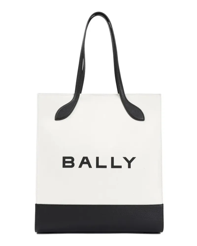 Bally Shopper & Totes White And Black Logo Shopping Bag weiß Weiß