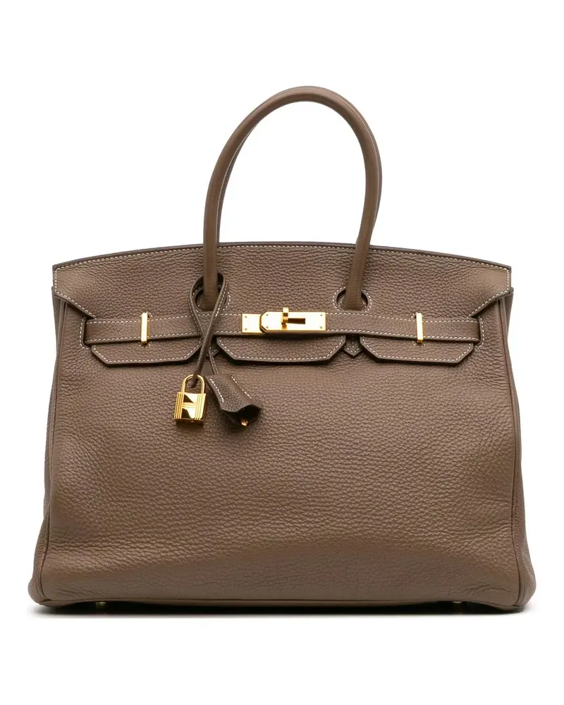 Hermès Crossbody Bags Togo Birkin Retourne 35 braun Braun